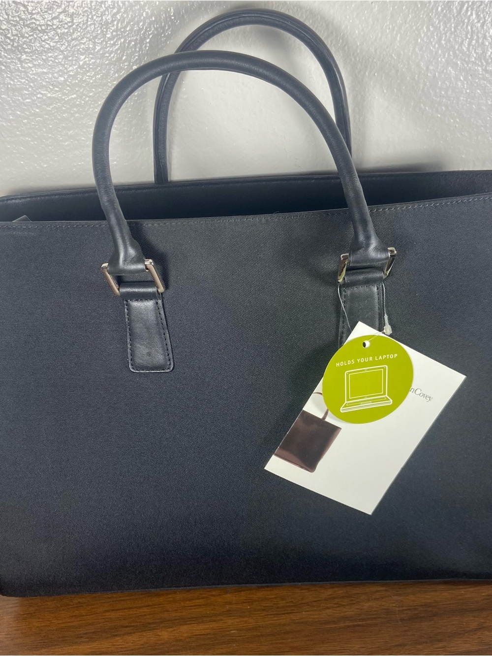 Franklin Covey Black Laptop Tote Bag